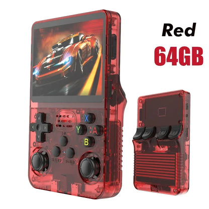 128G Open Source R36S Retro Handheld Video Game Console Linux System 3.5 Inch IPS Screen Portable Pocket Video Player 64GB Games
